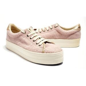 NO NAME Gold Trim Pink Platform Sneakers Lace-Up Shoes Women’s Size EUR 40 US 9